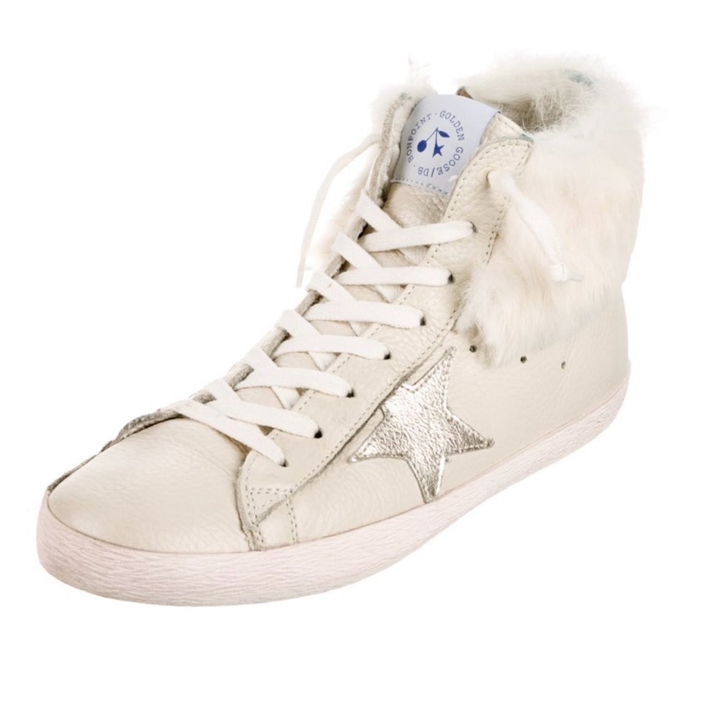 Golden Goose Limited edition, high top sneakers with fur.